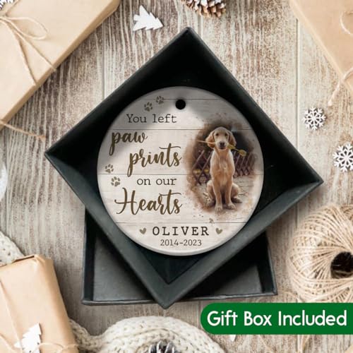 Custom Pet Memorial Ornaments - Personalized Paw Print Tribute