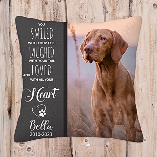 Custom Pet Memorial Pillow Cases Customized Dog Cat Name Photo Pillowcase Personalized Picture Throw Pillow Cover Dog Lovers Gifts Home Decor