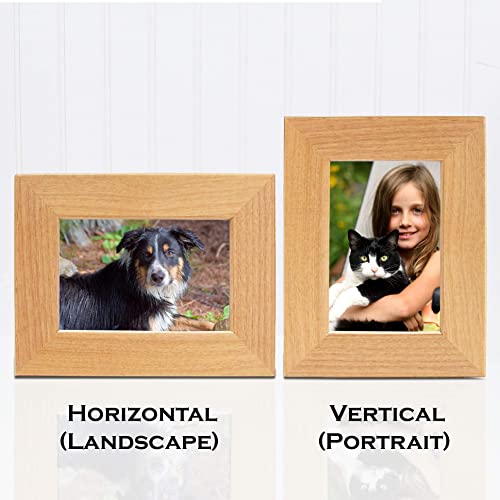 Etched In My Heart Pet Memory Frame Personalized Dog Memorial Gifts (4x6 Photo) w/ “Paw Prints” Custom Message on Rustic Alder Wood for Loving Memorabilia Picture of Deceased & RIP (6x8 Size)