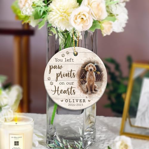 Custom Pet Memorial Ornaments - Personalized Paw Print Tribute