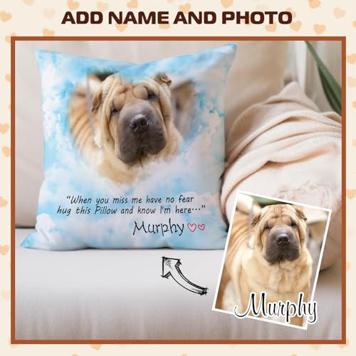 Dwujlioj Dog Memorial Gifts for Loss of Dog, Personalized Pet Memorial Pillow (Insert Included),Pet Loss Gifts, Dog Pillows,Loss of Dog Sympathy Gift,Cat, Pet Memorial Gifts