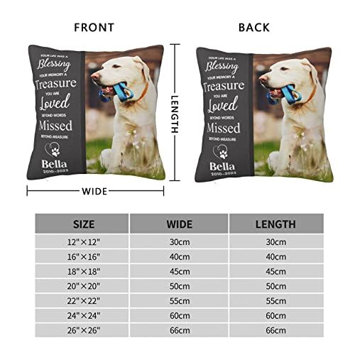 Custom Pet Memorial Pillow Cases Customized Dog Cat Name Photo Pillowcase Personalized Picture Throw Pillow Cover Dog Lovers Gifts Home Decor
