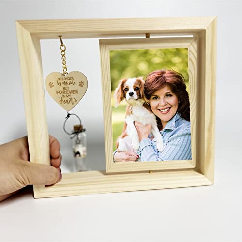 Aprllolg Dog Rotating Photo Frame, Dog Memorial Photo Frame Dog Lovers Gifts for Women,Personalized Gift for Pet Lovers and Memorials