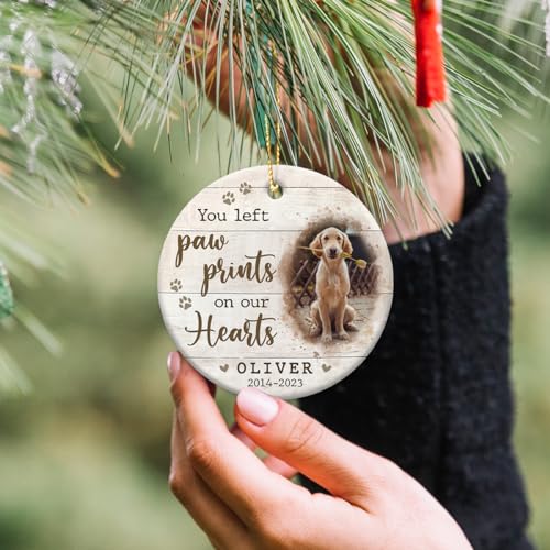 Custom Pet Memorial Ornaments - Personalized Paw Print Tribute