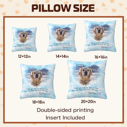 Dwujlioj Dog Memorial Gifts for Loss of Dog, Personalized Pet Memorial Pillow (Insert Included),Pet Loss Gifts, Dog Pillows,Loss of Dog Sympathy Gift,Cat, Pet Memorial Gifts