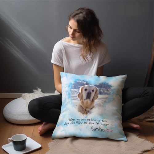 Dwujlioj Dog Memorial Gifts for Loss of Dog, Personalized Pet Memorial Pillow (Insert Included),Pet Loss Gifts, Dog Pillows,Loss of Dog Sympathy Gift,Cat, Pet Memorial Gifts