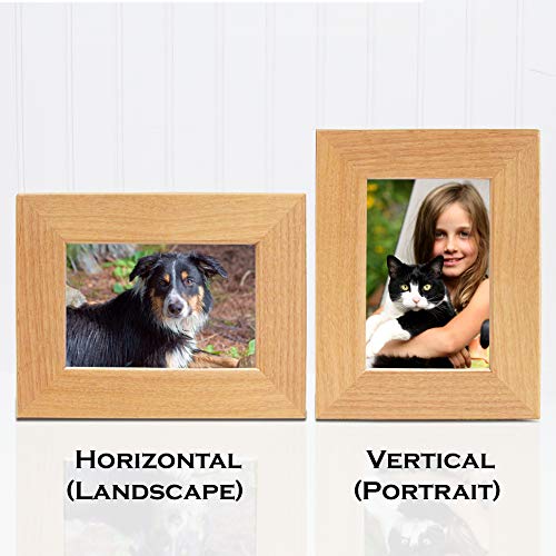 Etched In My Heart Pet Memory Frame Personalized Dog Memorial Gifts (4x6 Photo) w/ “Paw Prints” Custom Message on Rustic Alder Wood for Loving Memorabilia Picture of Deceased & RIP (6x8 Size)Q