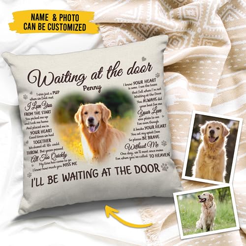 Pawfect House Personalized Dog Pillow with Photo, Comfortable Polyester, Square Shape, Customizable Cover, Ideal for Small Breeds