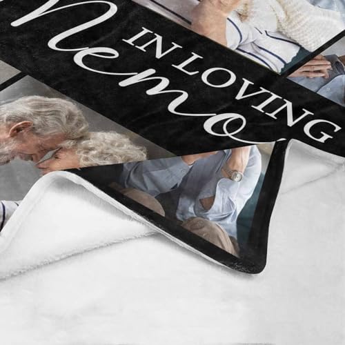 LOSARON Personalized Sympathy Blanket Custom Memorial Blankets with Photos Bereavement Blanket Grief,Memorial Gift for Loss of Mother Dad in Heaven