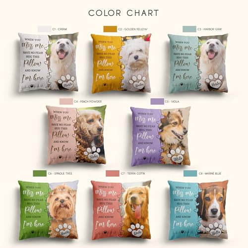 Custom Pet Photo Memorial Throw Pillow, Loss of Dog Sympathy Gift, Personalized Pet Memorial Pillow Cover, Memorial Gifts, Dog Pillows, Cat, Dog Memorial Gifts for Loss of Dog - D1
