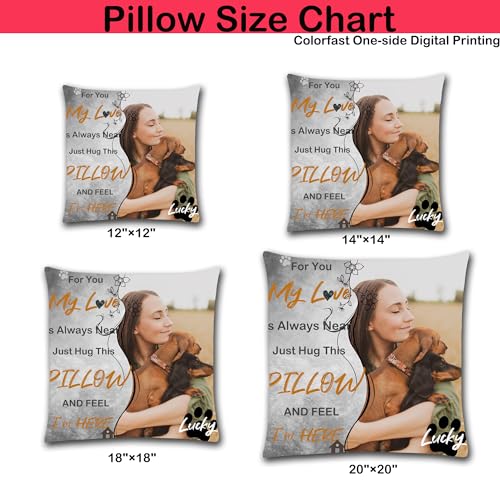 Blireana Custom Personalized Pet Memorial Throw Pillows Case,Loss of Pet Sympathy Gift,Pet Remembrance Gift in Memory of Dog Cat,Perfect Keepsake Pillow for Pet Lovers-No Filling (Gray 01)