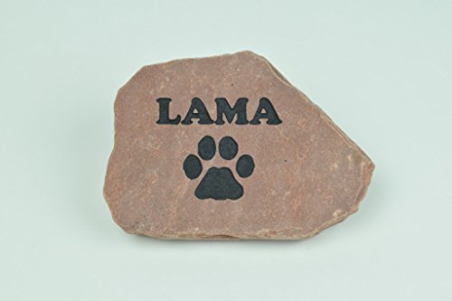 GraphicRocks Personalized Red Pet Memorial Stone Headstone Grave Marker Dog or Cat with Paw Print and Engraved with Name of Your Pet