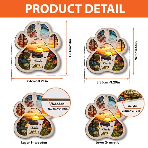 Nazenti Personalized Dog Memorial Suncatcher, Custom Dog Suncatcher, Dog Memorial Ornament, Loss of Pet Dog Ornament, Sympathy Gift, Dog Memorial Gift, Dog Ornament Christmas Tree, Dog Lovers Gifts