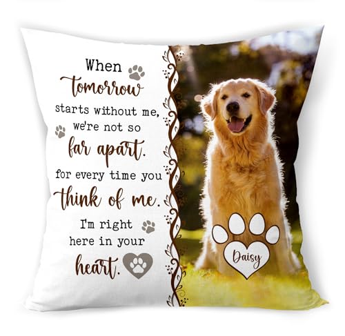 Personalized Pet Memorial Throw Pillow (Insert Included), Custom Photo Pillow, Dog Memorial Gifts For Loss Of Dog, Custom Pet Photo Memorial Throw Pillow, Pet Pillow Covers, Dog Loss Sympathy Gift