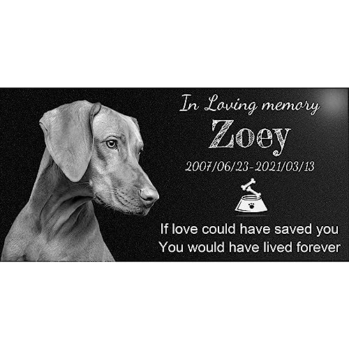 Memorial Stones Personalized,Headstone for Pet Dog, Cat,Animal Outdoor Mini Memorial Plaque,Black Granite Memorial Garden Stone Gravestone Markers, Dog Headstone Sympathy Gifts