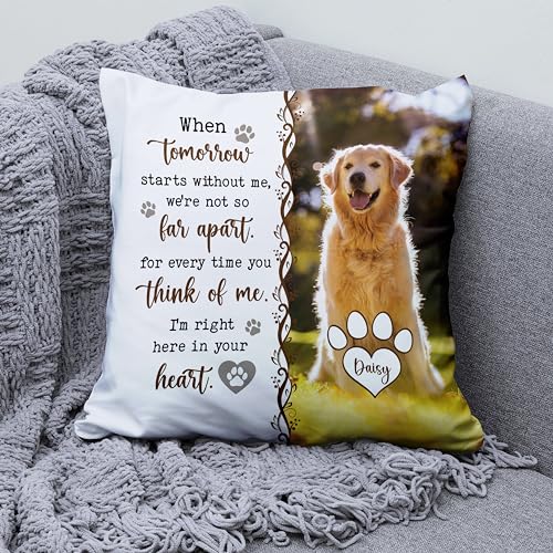 Personalized Pet Memorial Throw Pillow (Insert Included), Custom Photo Pillow, Dog Memorial Gifts For Loss Of Dog, Custom Pet Photo Memorial Throw Pillow, Pet Pillow Covers, Dog Loss Sympathy Gift