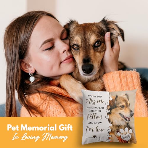 Custom Pet Photo Memorial Throw Pillow, Loss of Dog Sympathy Gift, Personalized Pet Memorial Pillow Cover, Memorial Gifts, Dog Pillows, Cat, Dog Memorial Gifts for Loss of Dog - D1