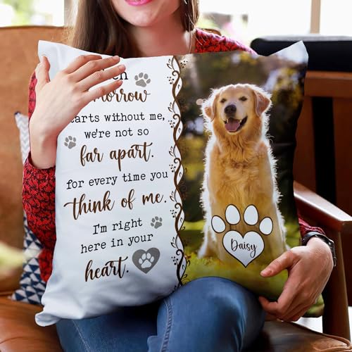 Personalized Pet Memorial Throw Pillow (Insert Included), Custom Photo Pillow, Dog Memorial Gifts For Loss Of Dog, Custom Pet Photo Memorial Throw Pillow, Pet Pillow Covers, Dog Loss Sympathy Gift