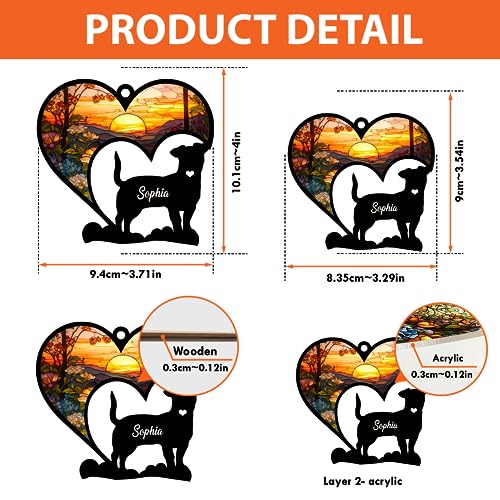 Nazenti Personalized Dog Memorial Suncatcher Custom Dog Suncatcher Dog Ornament Memorial Loss of Dog Ornament Loss of Pet Sympathy Gift Dog Memorial Gifts Dog Ornament Christmas Tree Dog Lovers Gift