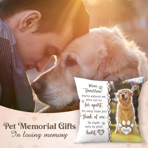 Personalized Pet Memorial Throw Pillow (Insert Included), Custom Photo Pillow, Dog Memorial Gifts For Loss Of Dog, Custom Pet Photo Memorial Throw Pillow, Pet Pillow Covers, Dog Loss Sympathy Gift