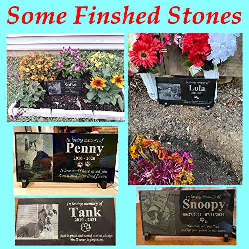 ODB Personalized Pet Memorial Stones, Black Granite Memorial Garden Stone Engraved with Photo, Gifts for Someone Who Lost a Loved One, or Pet, Dog, Cat (with Photo)