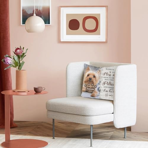 Alienc Personalized Pet Memorial Gifts, Custom Photo and Name Dog Throw Pillowcase (Pillow Insert not Included), Lost Pet Gift, Personalized Dog Memorial Gift