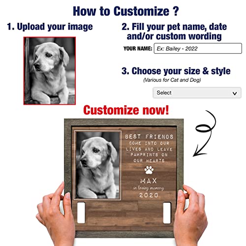 Pawfect House 9x9in Personalized Pet Loss Sign, Dog Memorial Gifts For Loss Of Dog, Pet Loss Gifts, Dog Memorial Picture Frame - Upload Image Pet Memorial Gifts For Dogs, Dog Remembrance Gift