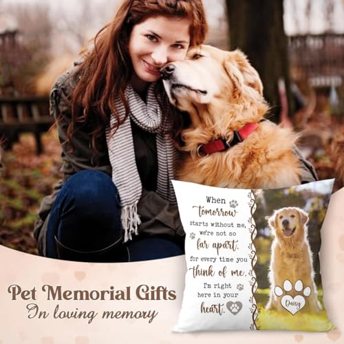 Personalized Pet Memorial Throw Pillow (Insert Included), Custom Photo Pillow, Dog Memorial Gifts For Loss Of Dog, Custom Pet Photo Memorial Throw Pillow, Pet Pillow Covers, Dog Loss Sympathy Gift