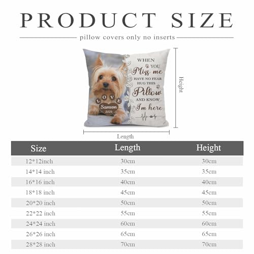 Alienc Personalized Pet Memorial Gifts, Custom Photo and Name Dog Throw Pillowcase (Pillow Insert not Included), Lost Pet Gift, Personalized Dog Memorial Gift