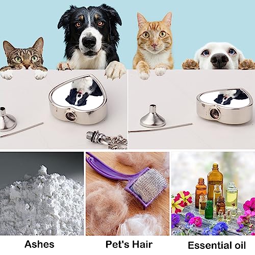 Custom Ashes Necklace Pet Memorial Gift with Photo Text,Personalized Dog/Cat Cremation Jewelry Keepsake.Double-sided customized heart-shaped pendant urn necklaces for dog cat lover Women and Men