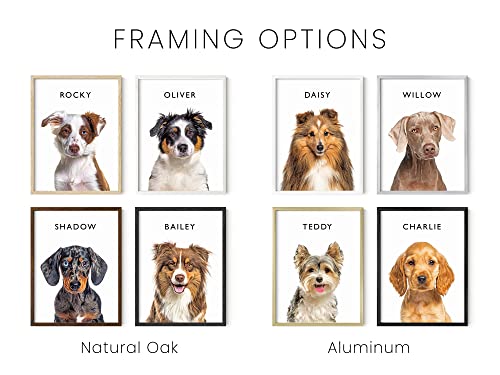Create Your Own Framed Wall Art Pet Portrait - Dog Wall Art and Cat Art Wall Decor Personalized Poster - Pet Memorial Gifts Custom Posters, Create Poster from Photo Prints - Custom Picture Framed Art