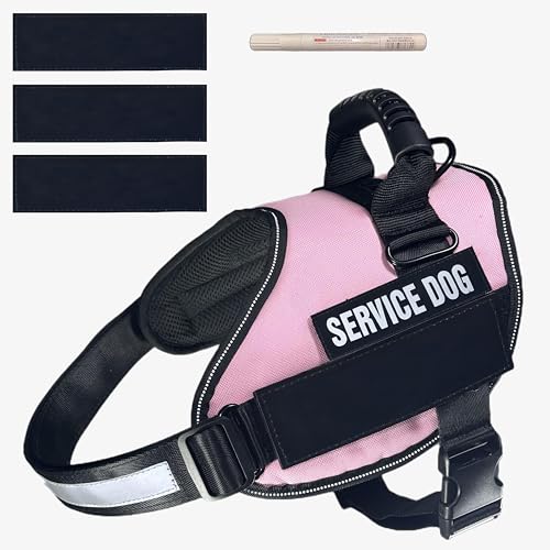 Customizable Service Dog Harness for Small Dogs, Pink