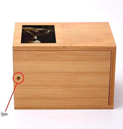 ODB Personalized Cremation Urns for Dogs Ashes, Wooden Pet Memorial Keepsake Urns, Photo Box Pet Cremation Urn