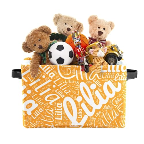 MuMiY Personalized Dog Toy Basket - Collapsible toy box for dogs with Pet's Name/Photo - Custom Pet Toy Box with Comfortable Handles for Dog Toys, Dog Coats, Clothing, Blankets