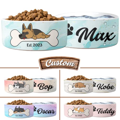 Personalized Dog Bowl with Custom Pet and Breed Design