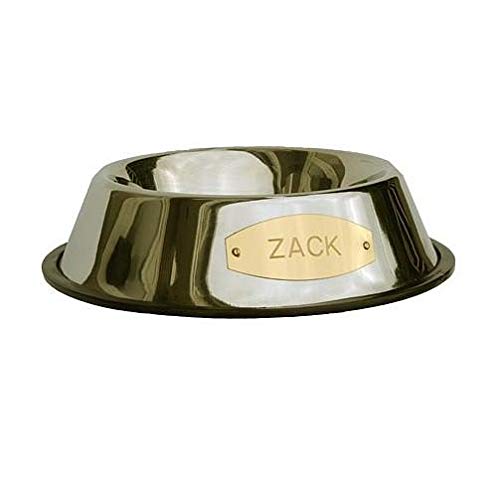 Small LuckyPet Stainless Steel Pet Bowl with Engraved Plaque