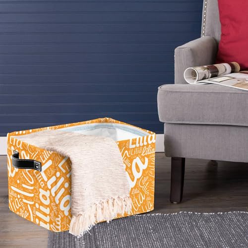 MuMiY Personalized Dog Toy Basket - Collapsible toy box for dogs with Pet's Name/Photo - Custom Pet Toy Box with Comfortable Handles for Dog Toys, Dog Coats, Clothing, Blankets