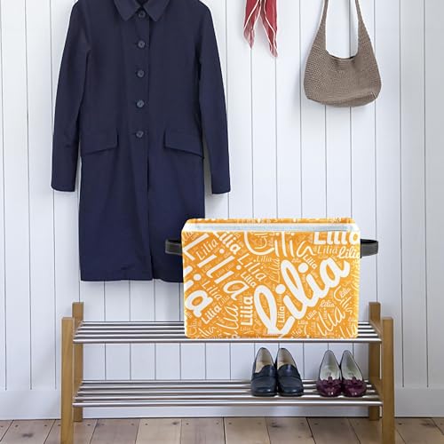 MuMiY Personalized Dog Toy Basket - Collapsible toy box for dogs with Pet's Name/Photo - Custom Pet Toy Box with Comfortable Handles for Dog Toys, Dog Coats, Clothing, Blankets