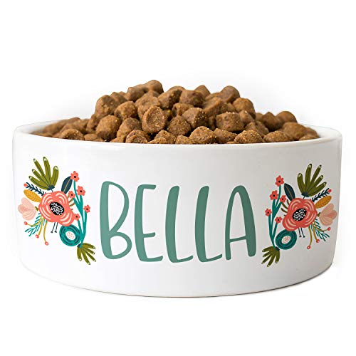 Custom Name Ceramic Dog Bowl for Small/Large Pets