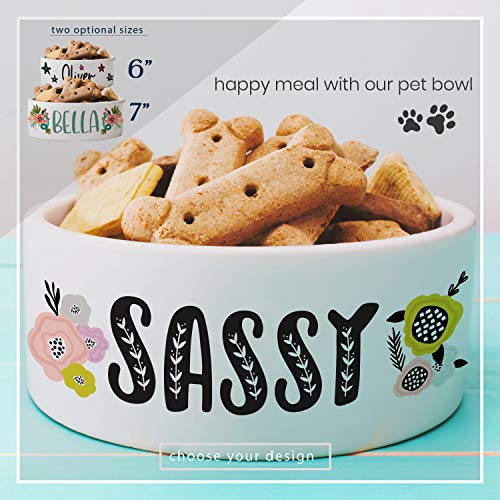 Custom Name Ceramic Dog Bowl for Small/Large Pets