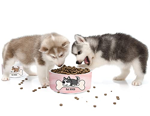 Personalized Dog Bowl with Custom Pet and Breed Design