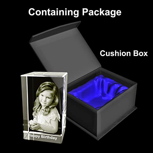 Personalized Custom 3D Holographic Photo Etched Engraved Inside The Crystal with Your Own Picture (Birthday, Wedding Gift, Memorial, Mother's Day, Valentine's, Christmas, Personalized)