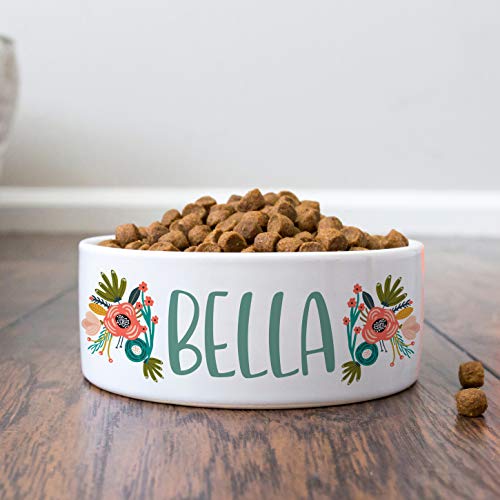 Custom Name Ceramic Dog Bowl for Small/Large Pets