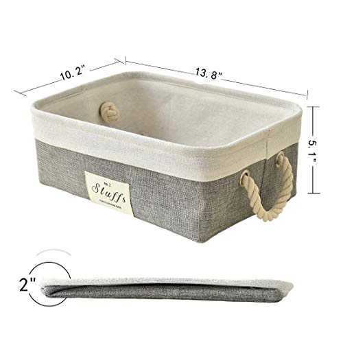 INough Dog Toy Box Gift Basket Pet Supplies Low Storage Basket for Dog Stuff Rectangle Dog Toys Bin Collapsible Small Basket for Closet, Baskets for Organizing Baby Kids (Rectangle)