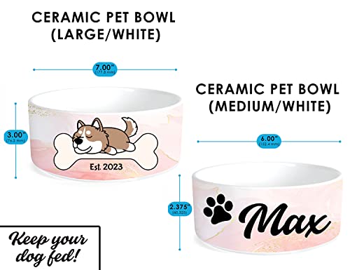 Personalized Dog Bowl with Custom Pet and Breed Design
