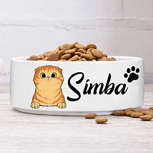 Custom Cat Bowls with Name & Breed Designs