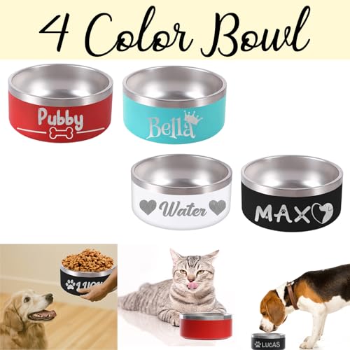 Custom Laser Engraved Personalized Stainless Steel Pet Bowl