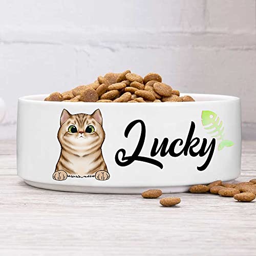 Custom Cat Bowls with Name & Breed Designs