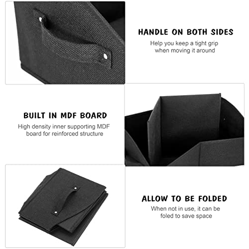 PET ARTIST Personalized Collapsible Dog Organization and Storage Basket,Dog Toy Storage with Handles,Dog Toy Box Bin Large for Chew Toys,Clothes,Squeak Toys,Black