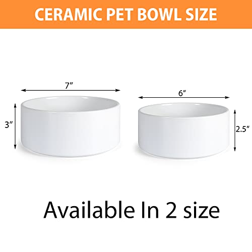 Custom Name Ceramic Pet Bowls with Cute Watercolor Icons